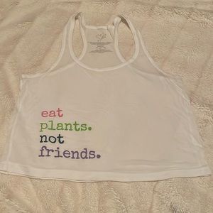 The Vegan Kitty Eat Plants not Friends cropped tank